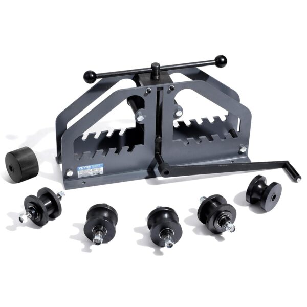 VEVOR Doblador de Tubo con Rodillo, Doblador Manual de Tubo con Rodillo Máximo de 1-1/2" con 6 Troqueles, Herramienta de