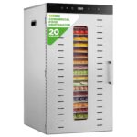 NutriChef - Máquina deshidratadora de alimentos comercial de 20 capas - Incluye 20 bandejas de acero inoxidable, tempori
