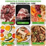 NutriChef - Máquina deshidratadora de alimentos comercial de 20 capas - Incluye 20 bandejas de acero inoxidable, tempori