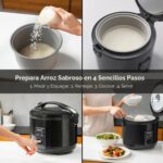 Tiger JNP-S18U-KY - Olla arrocera blanca de capacidad para 10 tazas con olla interior antiadherente, cable de alimentaci
