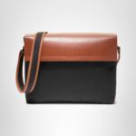 Bolso Messenger Cole Haan Judson F12594 Lona Negro Nuevo Bronceado Británico para Laptop 16 pulgadas