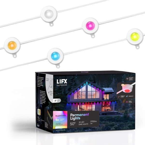 Tira de Luces LED LIFX Permanentes para Exteriores 50 pies RGBW SuperColor WiFi LFXSL50-30/LED