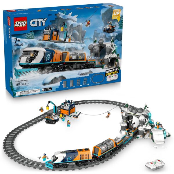 LEGO City Explorers Tren Arctic Polar Express 60470 Control Remoto 1517 Piezas 6 Minifiguras
