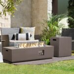 Mesa de Fogata Werph GF4202K 42 Pulgadas Propano 50000 BTU Certificada CSA con Soporte para Tanque y Piedras de Vidrio