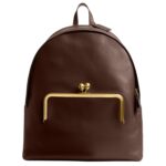 Mochila Coach CBR55 Kisslock con Marco Cuero Glovetanned Marrón Oscuro