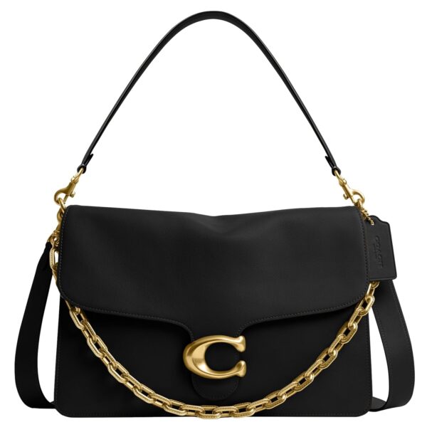 Bolso De Hombro Coach Tabby Cadena 35 Cuero Negro