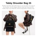 Bolso De Hombro Coach Tabby Cadena 35 Cuero Negro