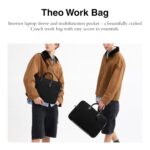 Bolsa de Trabajo Coach Theo CAK97 Jacquard Signature Cuero Negro para Laptop 16 pulgadas