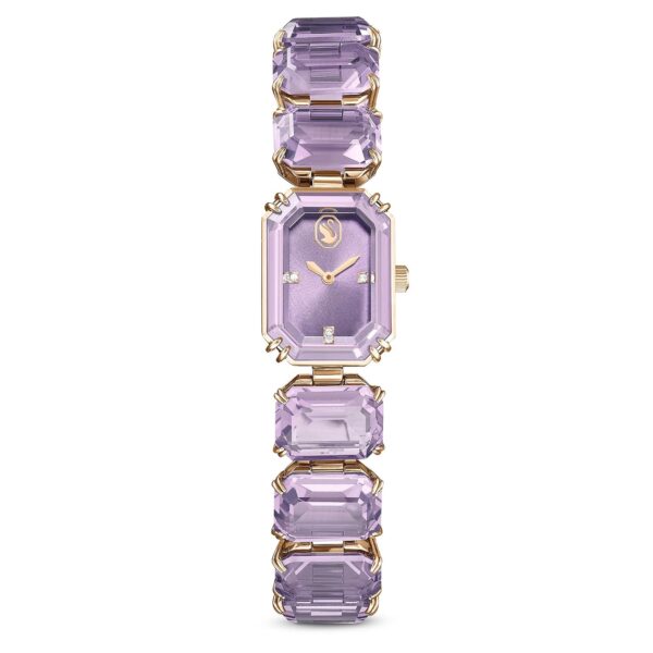 Reloj Swarovski Millenia 5722364 Pulsera Corte Octogonal Púrpura Acabado Dorado Champán