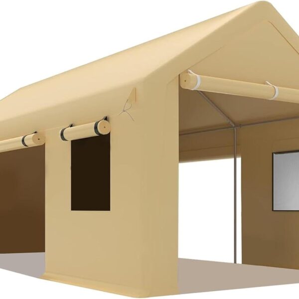 Cochera EliteEdge JYTdol6y1vtryj1Sw8Hgq7k 10x20 pies Paredes Laterales Extraíbles Lona PE 6.35 oz Amarillo