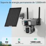 Cámara de seguridad celular Dragon Touch 4G LTE, cámara solar inalámbrica para exteriores 4K 12000mAh, modo dual 4G o Wi