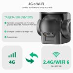 Cámara de seguridad celular Dragon Touch 4G LTE, cámara solar inalámbrica para exteriores 4K 12000mAh, modo dual 4G o Wi
