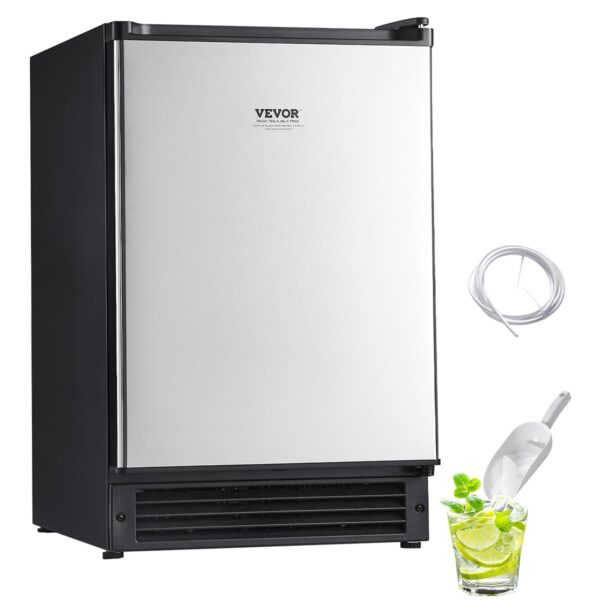 VEVOR Máquina de hielo integrada para debajo del mostrador, 15 libras/día debajo del mostrador, máquina de hielo con pue