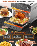 Nuwave Horno de vapor combinado, multicocción de acero inoxidable no tóxico con freidora de aire, vapor, cocción al vací