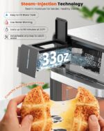 Nuwave Horno de vapor combinado, multicocción de acero inoxidable no tóxico con freidora de aire, vapor, cocción al vací