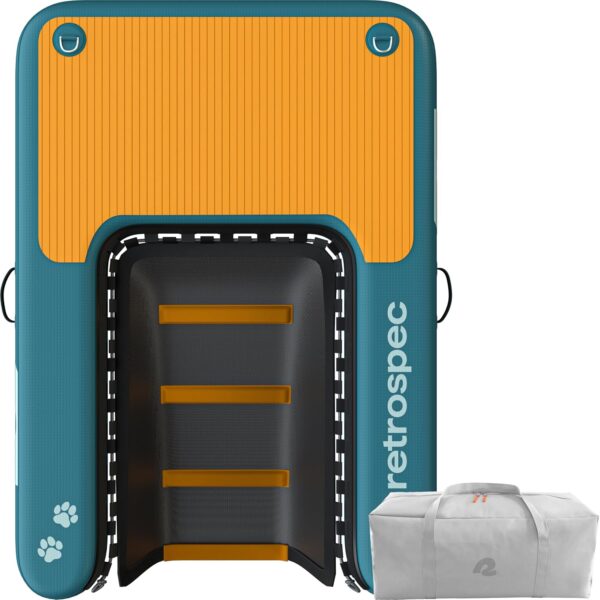 Rampa Inflable de Agua para Perros Retrospec Siesta 6307 Plataforma Flotante Portátil Antideslizante Azul Atlántico Capa