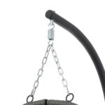 Silla Colgante de Mimbre GDFStudio 321765 con Soporte Capacidad 350 Libras Color Gris