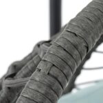 Silla Colgante de Mimbre GDFStudio 321765 con Soporte Capacidad 350 Libras Color Gris