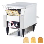 Tostadora con transportador comercial, 450 rebanadas/hora, horno eléctrico de acero inoxidable resistente de 1700 W con