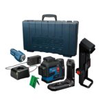 BOSCH GLL330-42CGL 12V Max 360⁰ Kit láser de tres planos con conexión Bluetooth de haz verde - Incluye batería de 12 V,