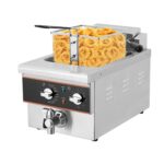 Freidora eléctrica de 6 litros para el hogar y restaurante - Sistema de drenaje de aceite, temporizador, cabezal de frei