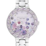 Reloj COACH Chelsea Cuarzo para Mujer Pulsera de Acero Inoxidable 36 mm Dial Morado Diseño Floral