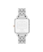 Reloj Coach Cass para Mujer Modelo 14504497 Caja Cuadrada 28mm Acero Inoxidable Bicolor Esfera Rosa