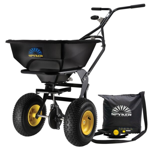 Kit de Esparcidor Spyker SPY50-BCS Esparcidor de Transmisión Ergo-Pro de 50 Libras y Esparcidor de Bolsa de 25 Libras