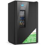 NutriChef Refrigerador de Cerveza Capacidad de 108 Latas | Refrigerador de Bebidas Independiente con Puerta de Vidrio pa