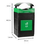 Serie Avante™ Made in the USA, Contenedor de compost negro, cuadrado de 55 galones, panel de compost verdeTapa verde, to