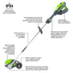 Bordeadora Inalámbrica Greenworks 82ES15-4DP 82 V 8 Pulgadas Batería 4.0 Ah Cargador Doble Puerto