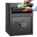 Caja fuerte resistente de 1.9 pies cúbicos para negocios con teclado digital, caja fuerte de depósito para dinero con ra