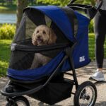 Cochecito Jogger Pet Gear 8400NZNA para Mascotas Sin Cremallera Neumáticos de 12 Pulgadas Azul Marino