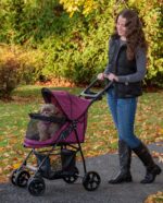 Cochecito para Mascotas Pet Gear Happy Trails Lite 8030NZRP sin Cremallera Rojo Ciruela