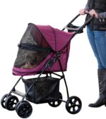 Cochecito para Mascotas Pet Gear Happy Trails Lite 8030NZRP sin Cremallera Rojo Ciruela