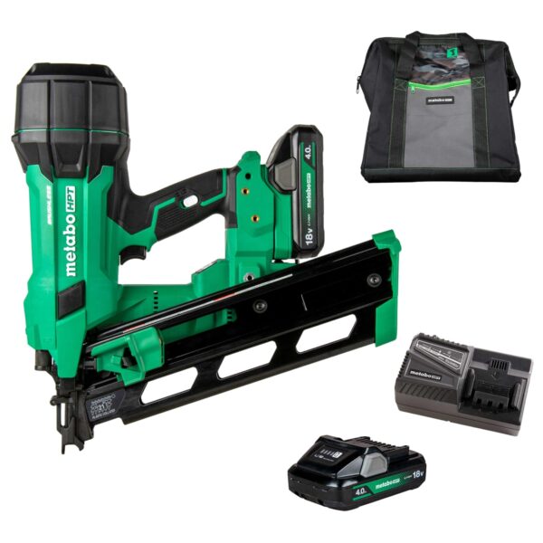 Metabo HPT Kit de clavadora inalámbrica de 18V MultiVolt con ángulo de 21°, clavadora inalámbrica de marco de tira de pl
