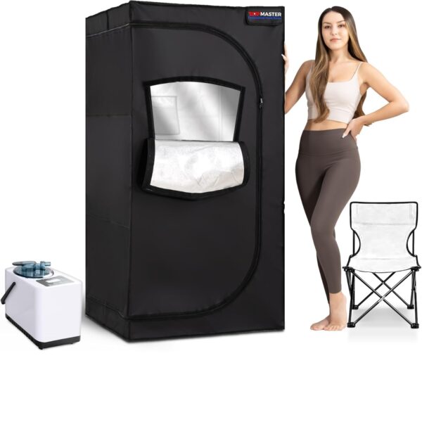 Sauna de Vapor Portátil Topmaster TMSAUST30BLK.6 1100W 3L 31.5x31.5x63 Pulgadas Gris