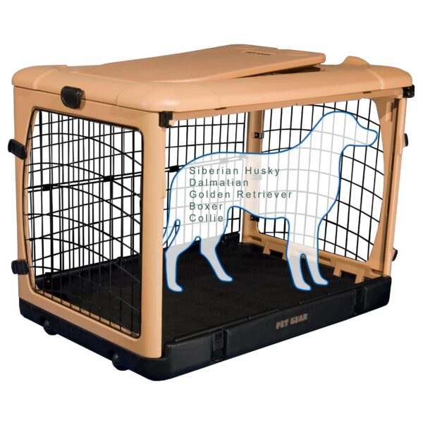 Caja de Acero para Perros y Gatos Pet Gear The Other Door 5942BE 42 Pulgadas Beige 4 Puertas
