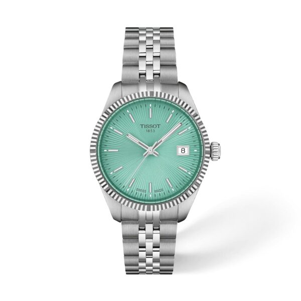 Reloj Tissot Ballade T1562101109100 para Mujer Caja y Pulsera de Acero Inoxidable Esfera Verde Menta 34 mm