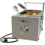 Freidora de Propano Flame King Proleo de Mesa 2.5 Galones Acero Inoxidable con Termómetro de Aceite