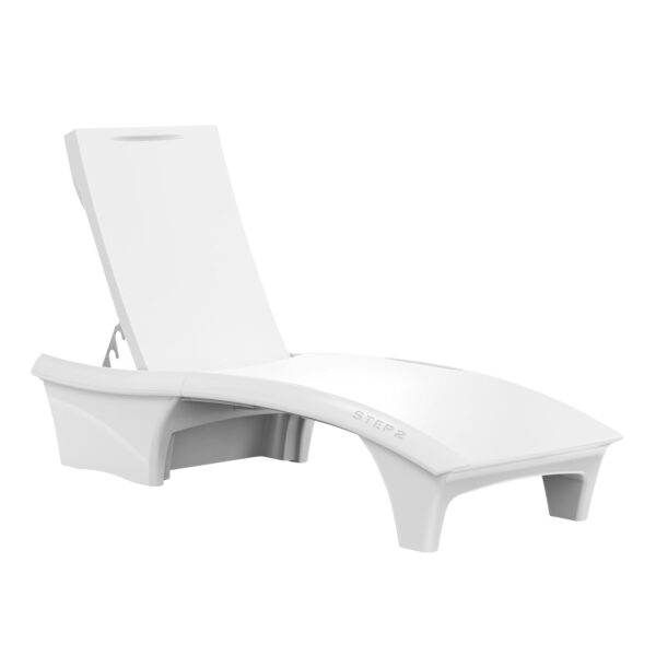 Tumbona Ajustable para Piscina Step2 Vero 553099 con Almacenamiento Color Blanco 5 Posiciones