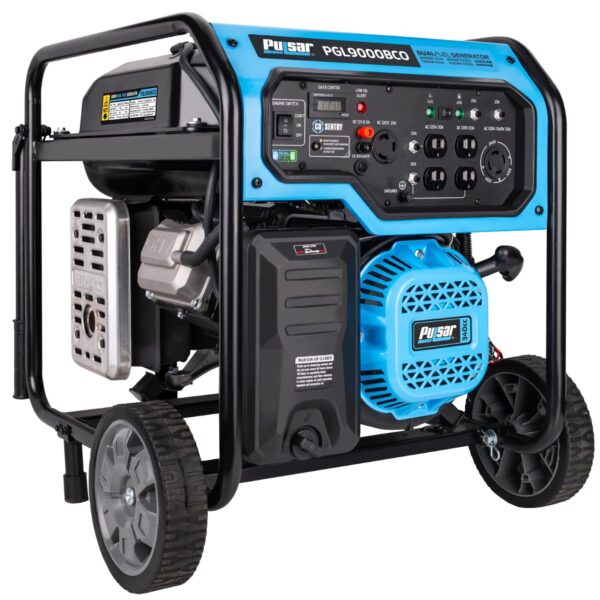 Generador de combustible dual Pulsar PGL9000BCO 9000 vatios arranque eléctrico con alerta de CO
