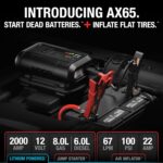 Arrancador NOCO Boost+Air AX65 2000A con Compresor de Aire e Inflador de Neumáticos 67 SLPM