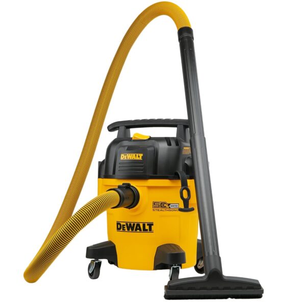 DEWALT Aspiradora Stealthsonic de 5 galones y 4 HP DXV05P-QTB con 6 bolsas de polvo, aspiradora ultra silenciosa de poli