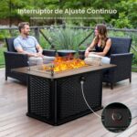Fogata Ciays CIFPT53B-43-US Rectangular 43 Pulgadas 60000 BTU Quemador Acero Inoxidable 304 Negro