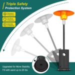 Calentador de Patio Garveelife SX-GL-QNQ 48000 BTU Acero Inoxidable Bronce con Ruedas 87 Pulgadas