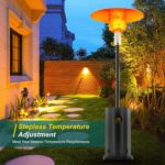 Calentador de Patio Garveelife SX-GL-QNQ 48000 BTU Acero Inoxidable Bronce con Ruedas 87 Pulgadas