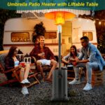 Calentador de Patio Garveelife SX-GL-QNQ 48000 BTU Acero Inoxidable Bronce con Ruedas 87 Pulgadas