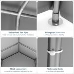 Cobertizo de Almacenamiento Portátil Hipicute 7x10 pies Impermeable Resistente a Rayos UV Gris