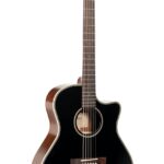 Cort Essence Series ES-GA4 Grand Auditorium Cutaway Acoustic Electric Guitar, Black Top Semi Gloss (GA4BTSG)